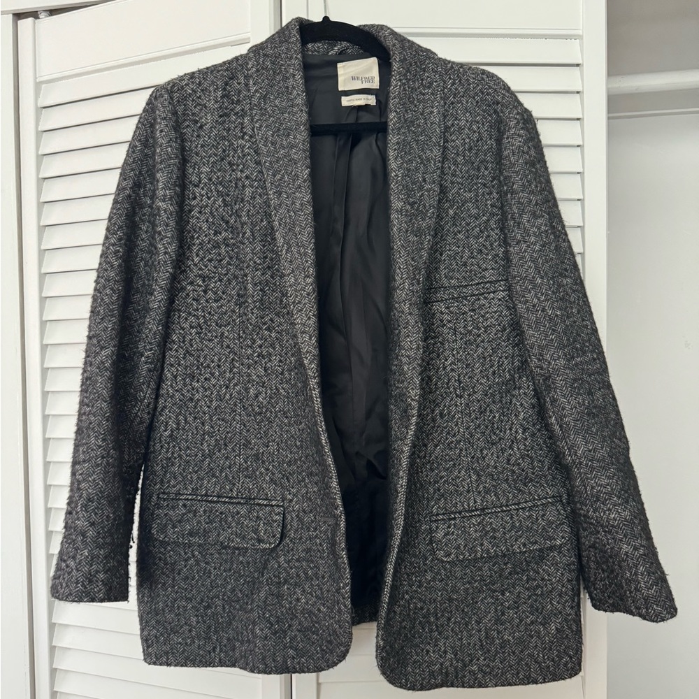 Aritzia Wilfred Free Herringbone Wool Blazer